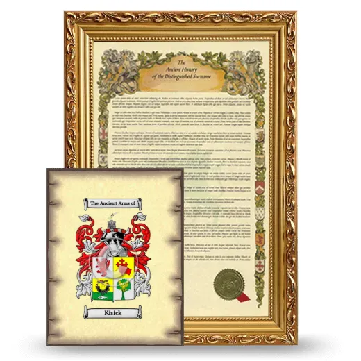 Kisick Framed History and Coat of Arms Print - Gold