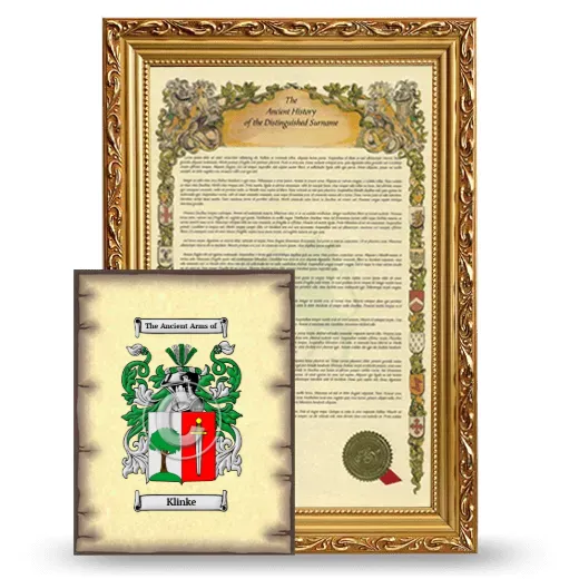 Klinke Framed History and Coat of Arms Print - Gold