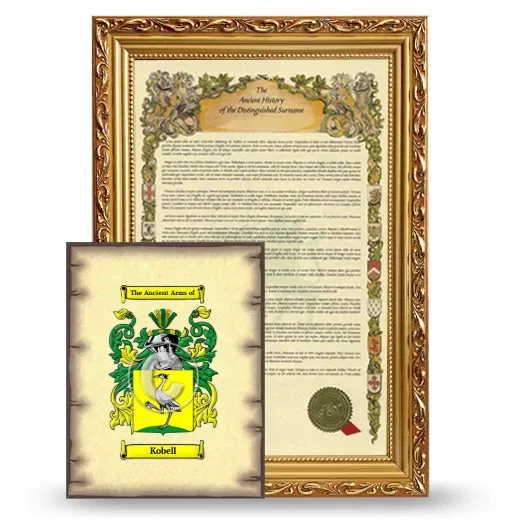 Kobell Framed History and Coat of Arms Print - Gold