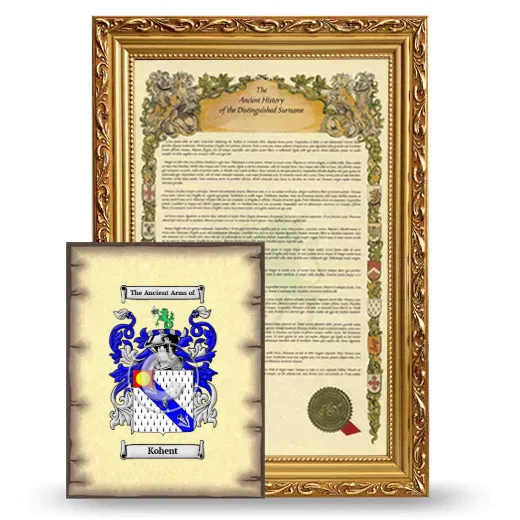 Kohent Framed History and Coat of Arms Print - Gold