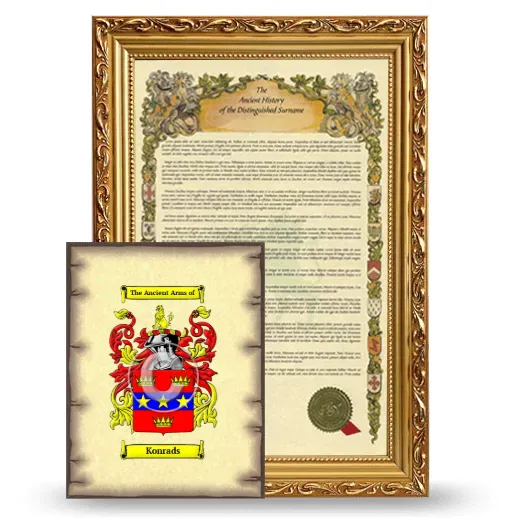 Konrads Framed History and Coat of Arms Print - Gold