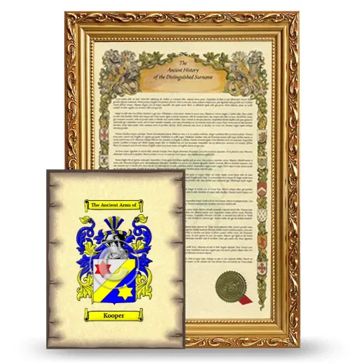 Kooper Framed History and Coat of Arms Print - Gold
