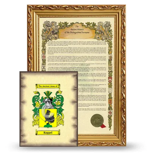 Koppel Framed History and Coat of Arms Print - Gold