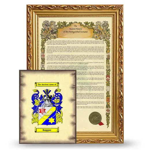 Kopper Framed History and Coat of Arms Print - Gold