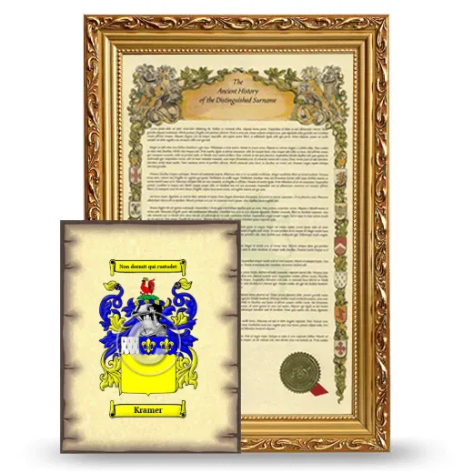 Kramer Framed History and Coat of Arms Print - Gold