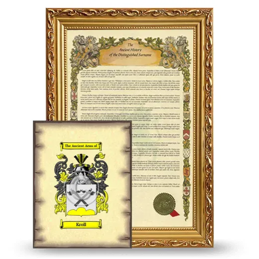 Kroll Framed History and Coat of Arms Print - Gold