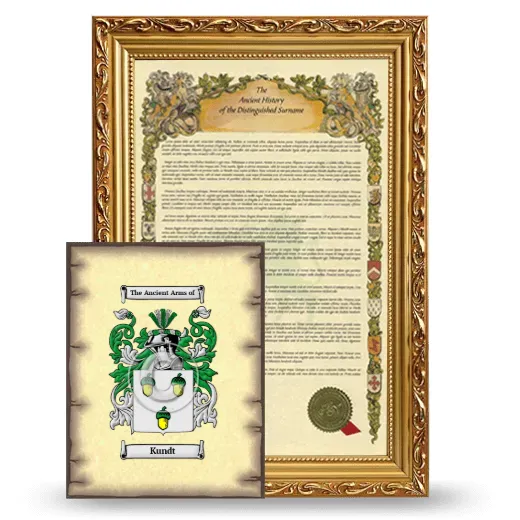 Kundt Framed History and Coat of Arms Print - Gold