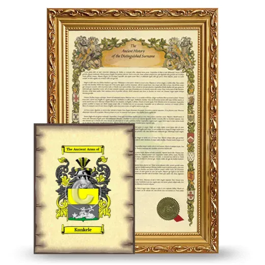 Kunkele Framed History and Coat of Arms Print - Gold