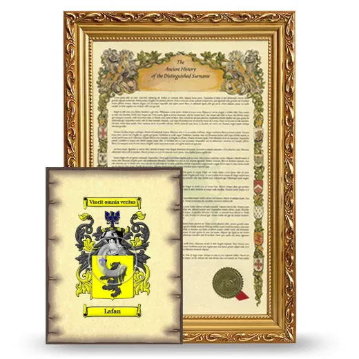 Lafan Framed History and Coat of Arms Print - Gold