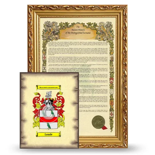 Lamle Framed History and Coat of Arms Print - Gold