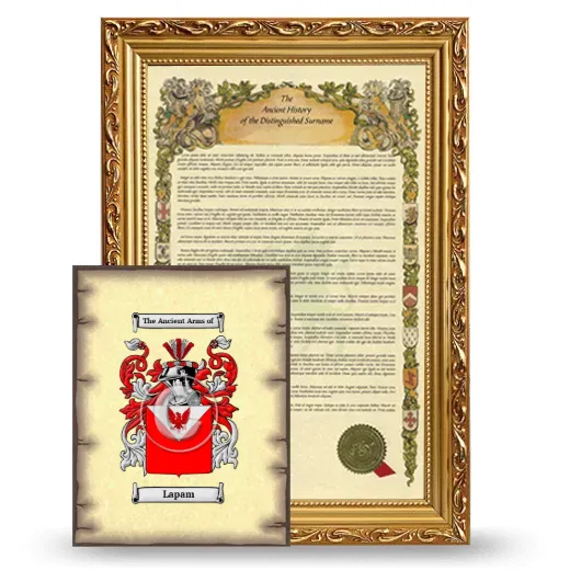Lapam Framed History and Coat of Arms Print - Gold