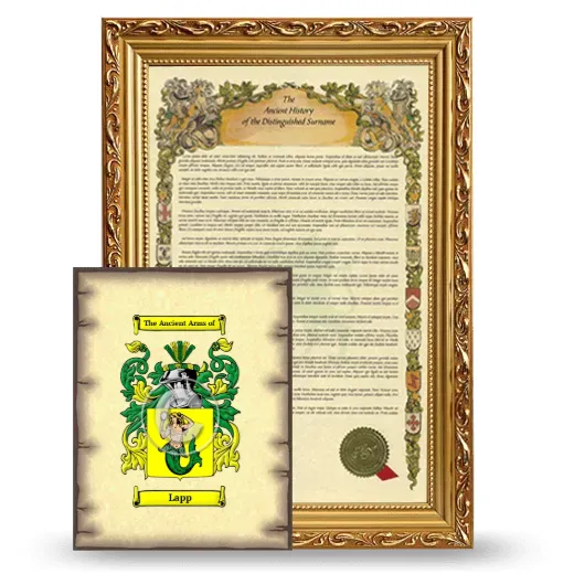 Lapp Framed History and Coat of Arms Print - Gold
