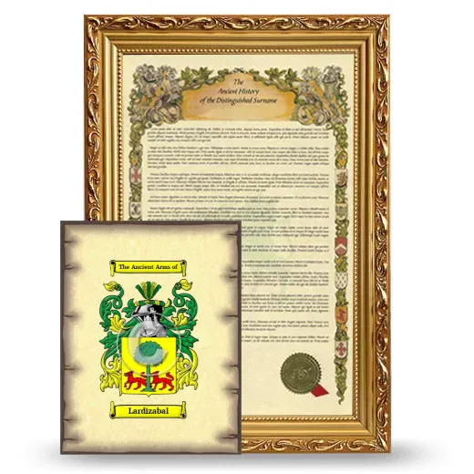 Lardizabal Framed History and Coat of Arms Print - Gold