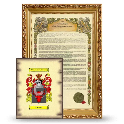 Larsen Framed History and Coat of Arms Print - Gold