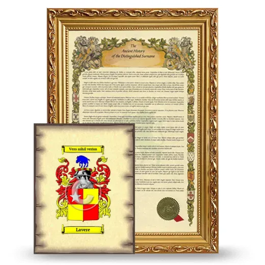 Lavere Framed History and Coat of Arms Print - Gold