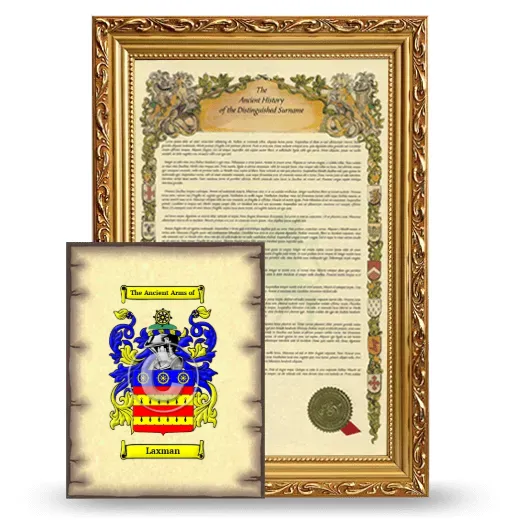 Laxman Framed History and Coat of Arms Print - Gold