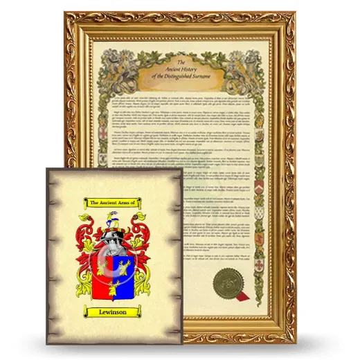 Lewinson Framed History and Coat of Arms Print - Gold