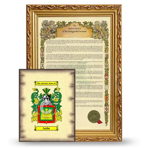 Leyba Framed History and Coat of Arms Print - Gold