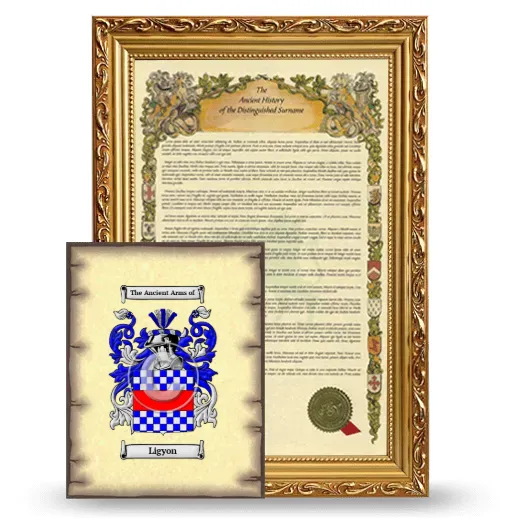 Ligyon Framed History and Coat of Arms Print - Gold