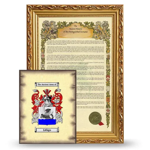 Lithgo Framed History and Coat of Arms Print - Gold