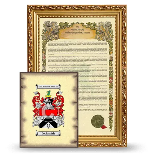 Lochsmith Framed History and Coat of Arms Print - Gold