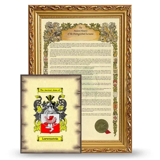 Loewenstein Framed History and Coat of Arms Print - Gold