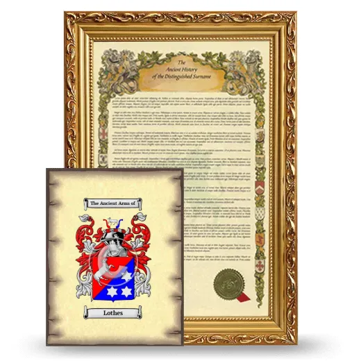 Lothes Framed History and Coat of Arms Print - Gold