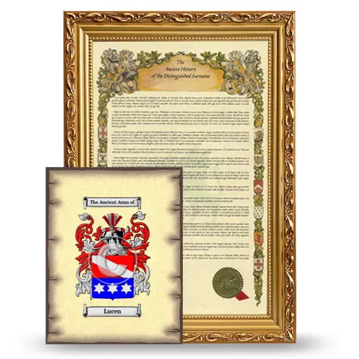 Lucen Framed History and Coat of Arms Print - Gold