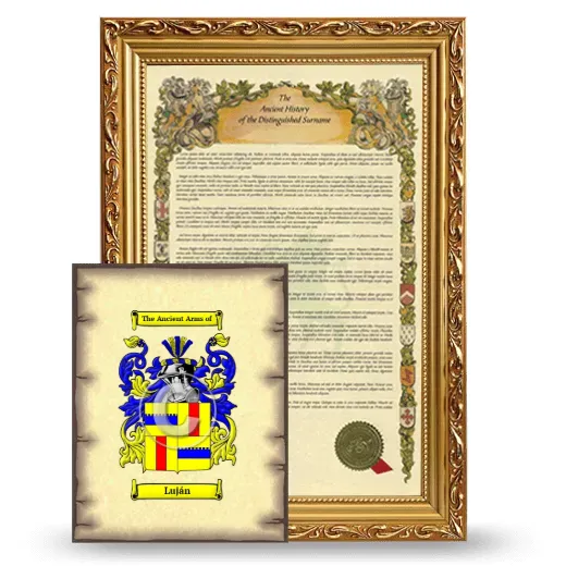 Luján Framed History and Coat of Arms Print - Gold