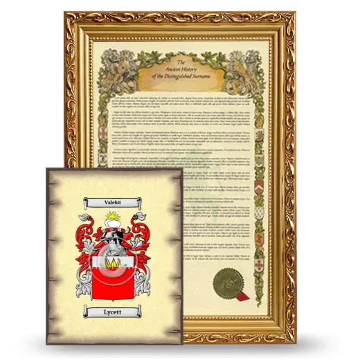 Lycett Framed History and Coat of Arms Print - Gold