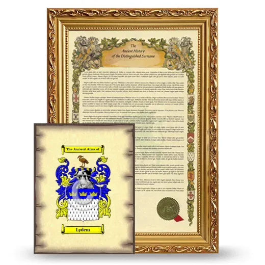 Lydem Framed History and Coat of Arms Print - Gold
