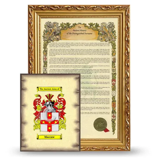 Maccaw Framed History and Coat of Arms Print - Gold