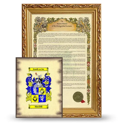 MacDill Framed History and Coat of Arms Print - Gold