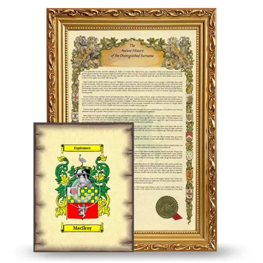 MacIlroy Framed History and Coat of Arms Print - Gold