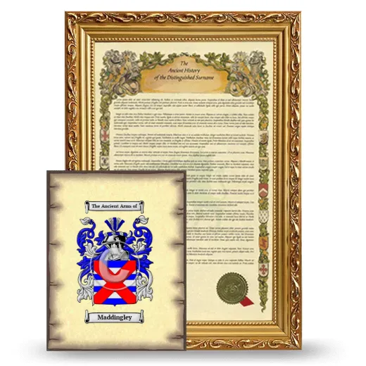 Maddingley Framed History and Coat of Arms Print - Gold
