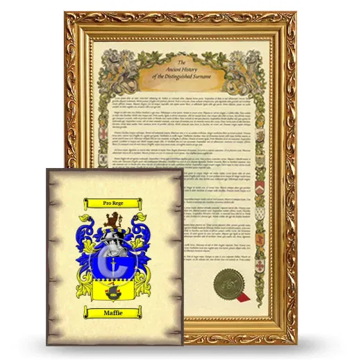 Maffie Framed History and Coat of Arms Print - Gold