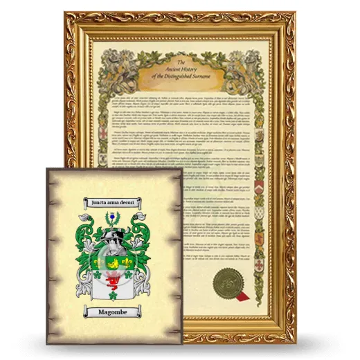 Magombe Framed History and Coat of Arms Print - Gold