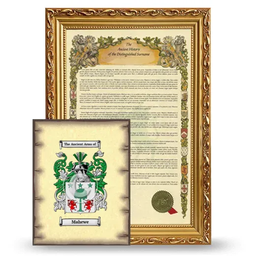 Mahewe Framed History and Coat of Arms Print - Gold