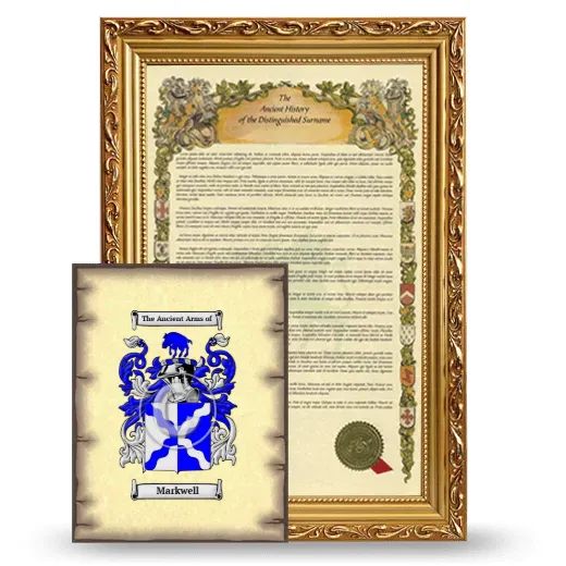 Markwell Framed History and Coat of Arms Print - Gold