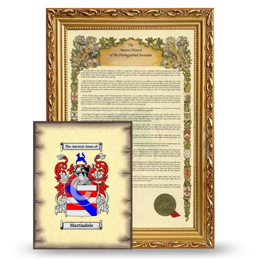 Martindale Framed History and Coat of Arms Print - Gold