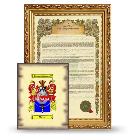 Masse Framed History and Coat of Arms Print - Gold