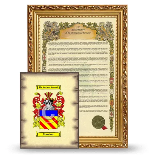 Massimo Framed History and Coat of Arms Print - Gold