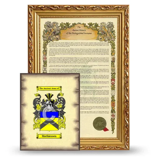 Mathiessen Framed History and Coat of Arms Print - Gold