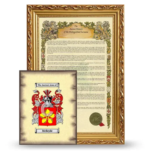 McBryde Framed History and Coat of Arms Print - Gold