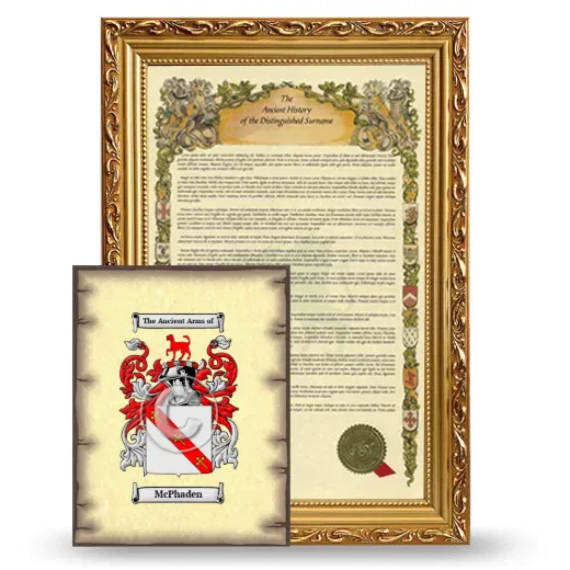 McPhaden Framed History and Coat of Arms Print - Gold