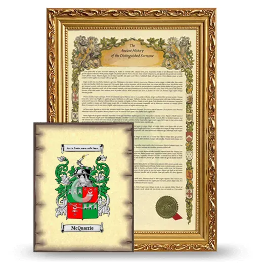McQuarrie Framed History and Coat of Arms Print - Gold
