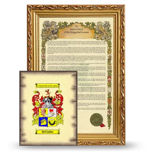 McUmber Framed History and Coat of Arms Print - Gold