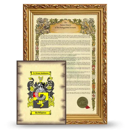 McWhirter Framed History and Coat of Arms Print - Gold