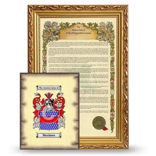 Merrimen Framed History and Coat of Arms Print - Gold