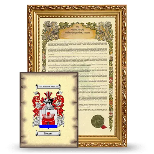 Messer Framed History and Coat of Arms Print - Gold